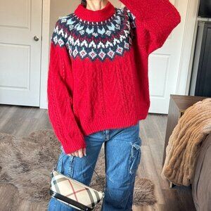Rag & Bone Willow Fair Isle Sweater Alpaca Wool Nordic Knit Scandi Cottagecore